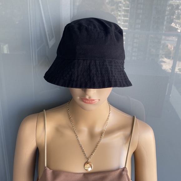 Black Cotton Bucket Hat - Picture 5 of 5